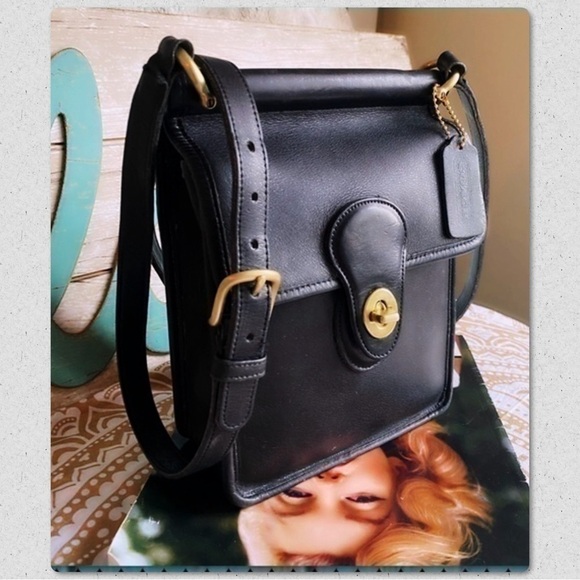 VINTAGE COACH BLACK LEATHER MURPHY BAG 9930 - Picture 15 of 17